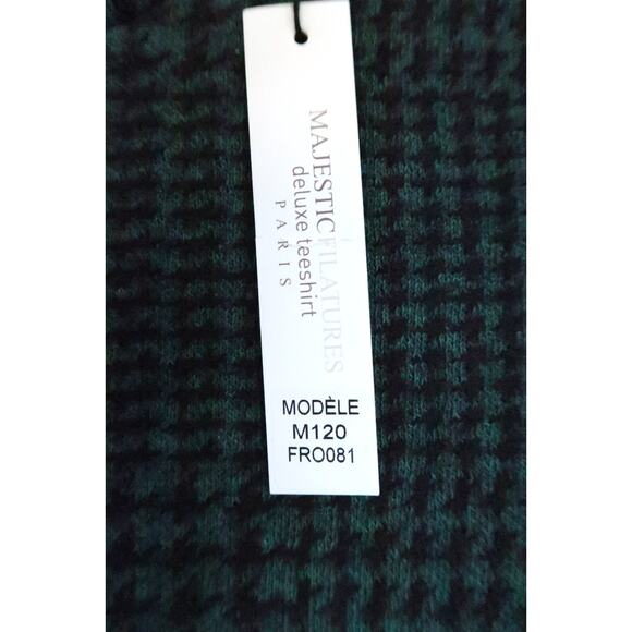 MAJESTIC FILATURES PARIS Merino Wool Flannel Houndstooth Dress 1 XS NWT $398 - Picture 5 of 11